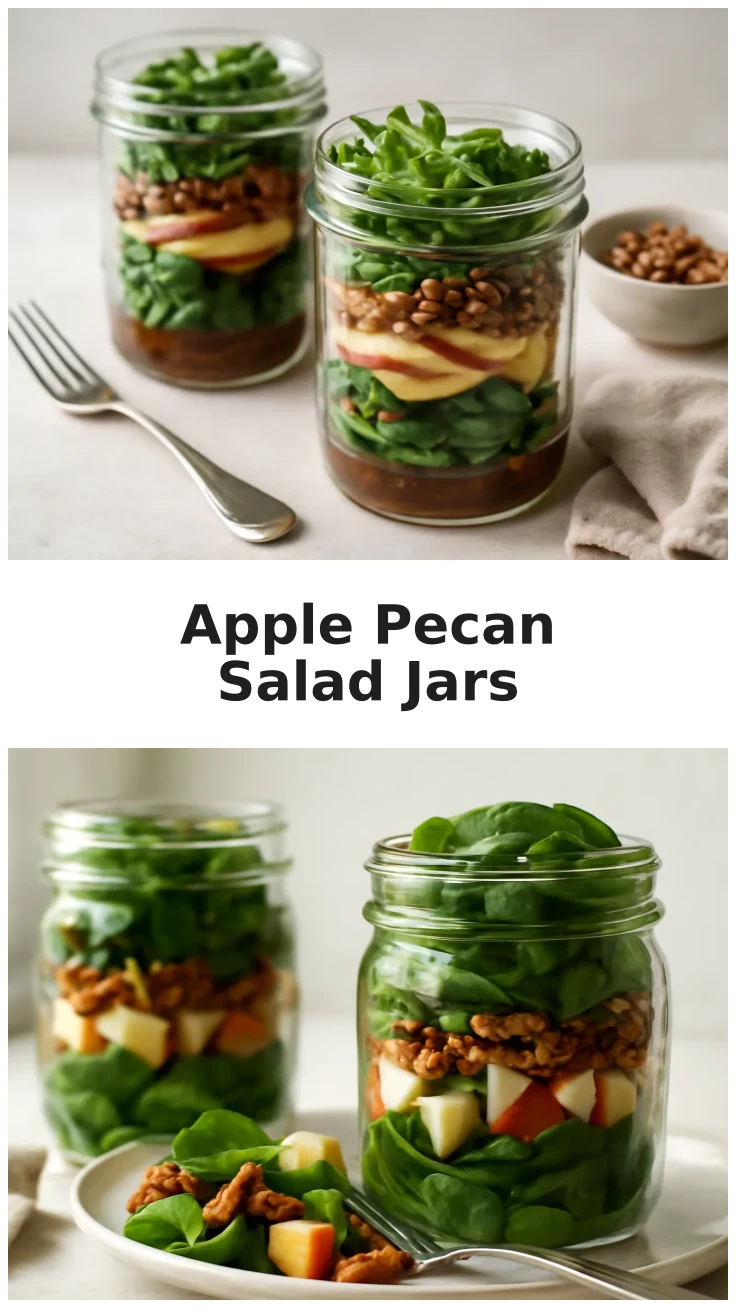 Colorful Meal Prep Apple Pecan Spinach Salad Jars 3 Colorful Meal Prep Apple Pecan Spinach Salad Jars for Healthy Lunch