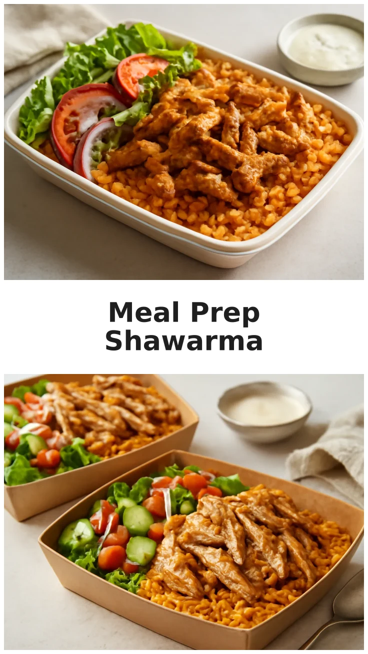 Colorful Meal Prep Chicken Shawarma Rice Boxes 3 Colorful Meal Prep Chicken Shawarma Rice Boxes for Lunch