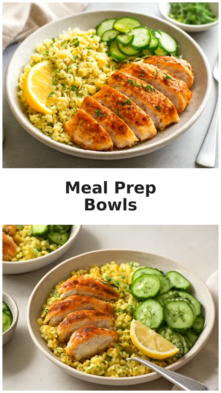 Colorful Meal Prep Chicken Lemon Dill Rice Bowls 3 Colorful Meal Prep Chicken Lemon Dill Rice Bowls for Easy Lunches