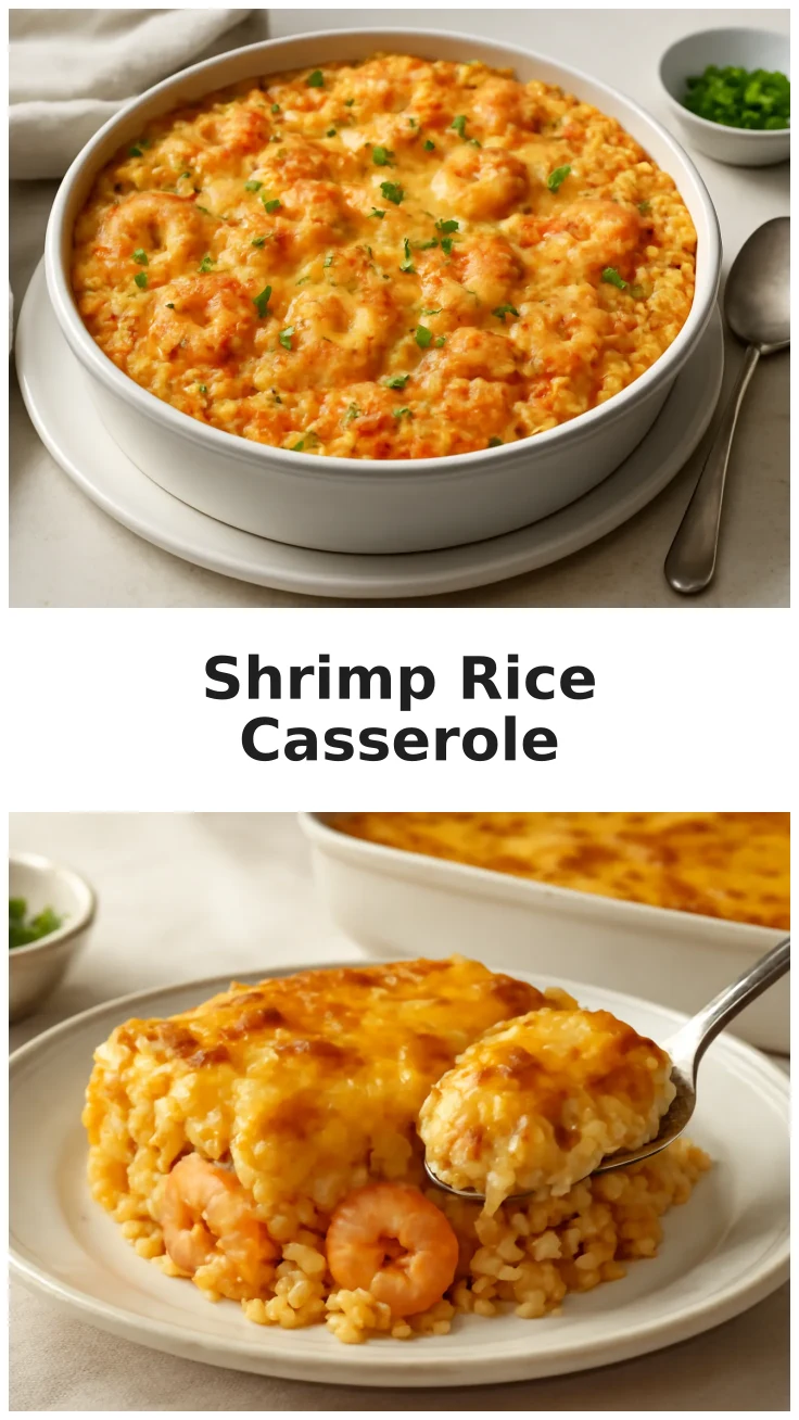 Golden Baked Garlic Butter Shrimp Rice Casserole 3 Golden Baked Garlic Butter Shrimp Rice Casserole Recipe