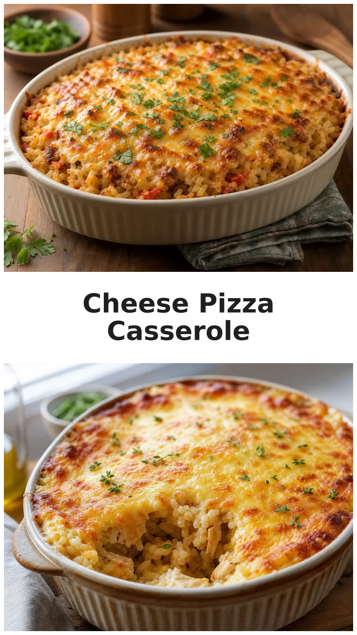 Golden Baked Cheese Pizza Rice Casserole Recipe for Cozy Nights Golden Baked Cheese Pizza Rice Casserole Recipe for Cozy Nights
