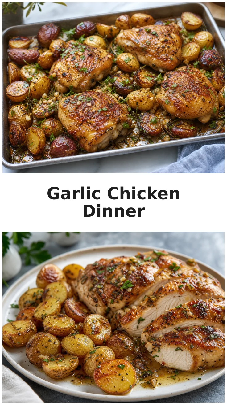 Golden Garlic Chicken Potato Sheet Pan Dinner Recipe Golden Garlic Chicken Potato Sheet Pan Dinner Recipe