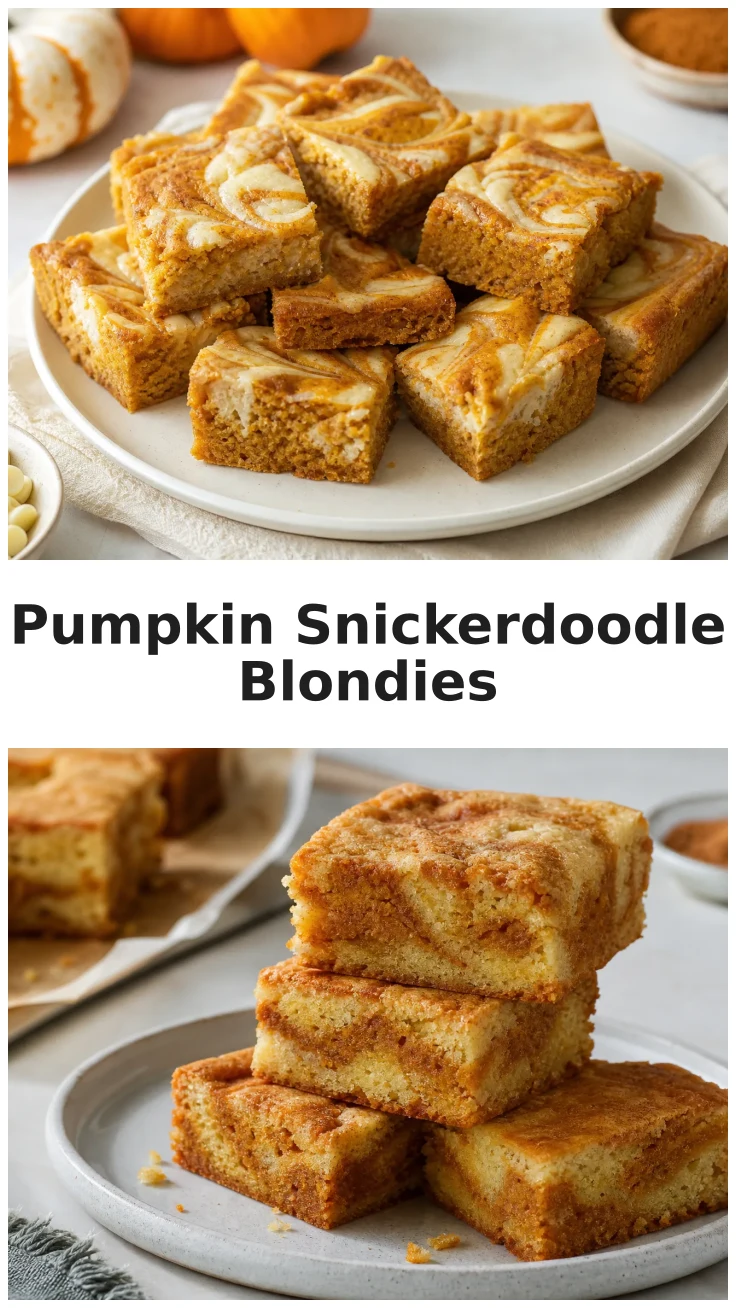 Golden Pumpkin Snickerdoodle Blondies Recipe for Fall Celebrations Golden Pumpkin Snickerdoodle Blondies Recipe for Fall Celebrations
