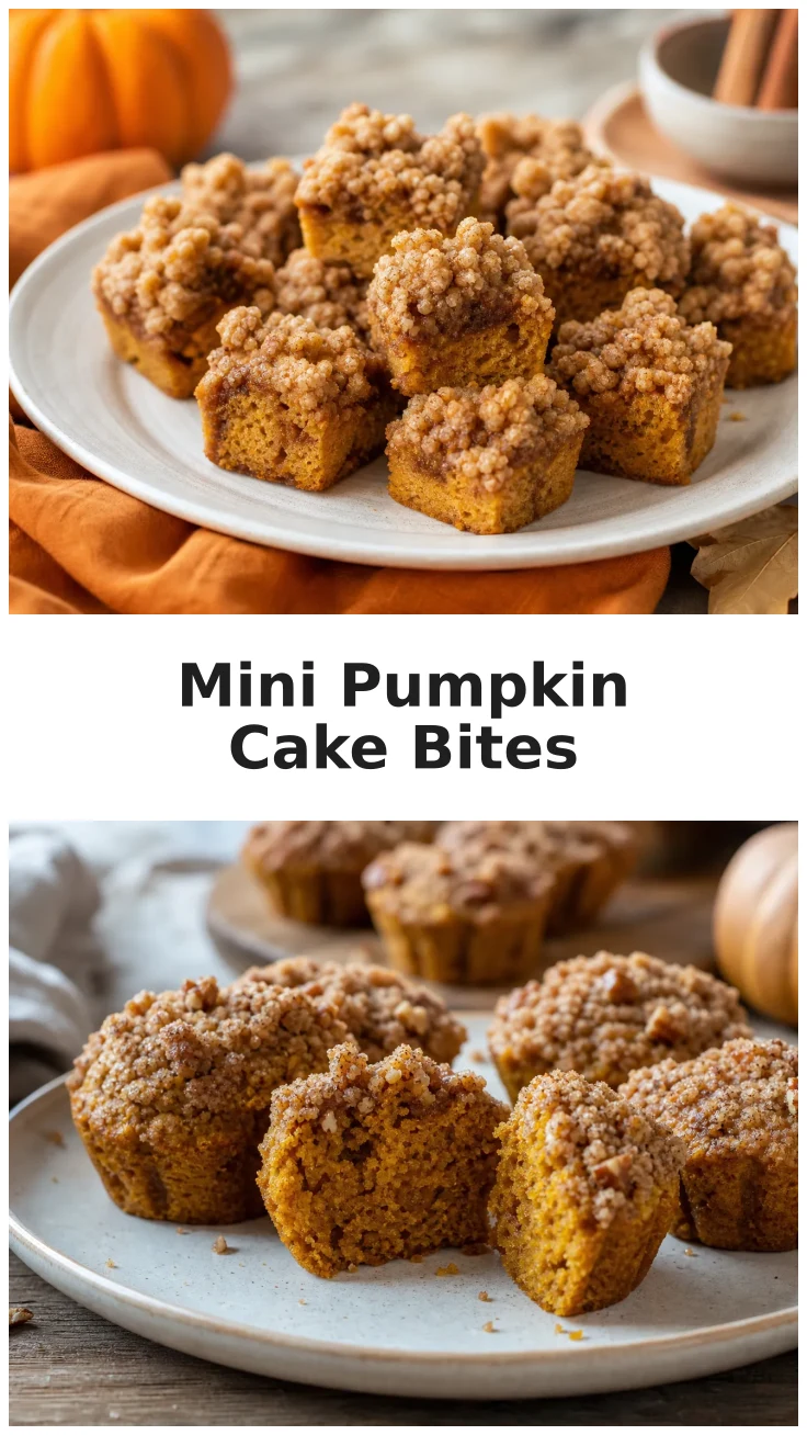 Fluffy Mini Pumpkin Coffee Cake Bites with Buttery Streusel Fluffy Mini Pumpkin Coffee Cake Bites with Buttery Streusel