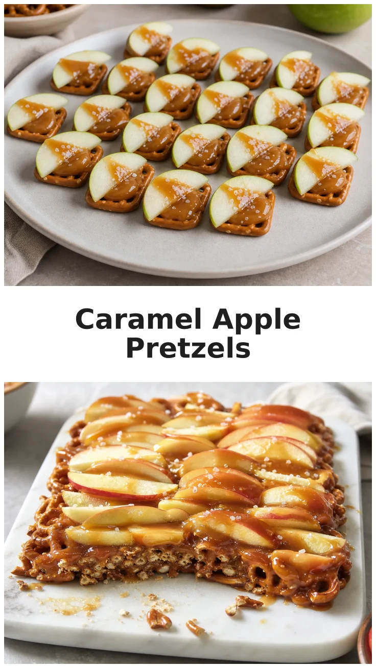 Crunchy Caramel Apple Pretzel Snacks with Gooey Caramel Crunchy Caramel Apple Pretzel Snacks with Gooey Caramel