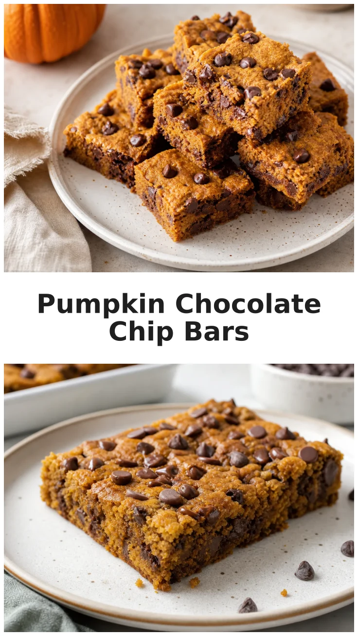 Fluffy Pumpkin Chocolate Chip Snack Bars with Moist Crumb Recipe Fluffy Pumpkin Chocolate Chip Snack Bars with Moist Crumb Recipe
