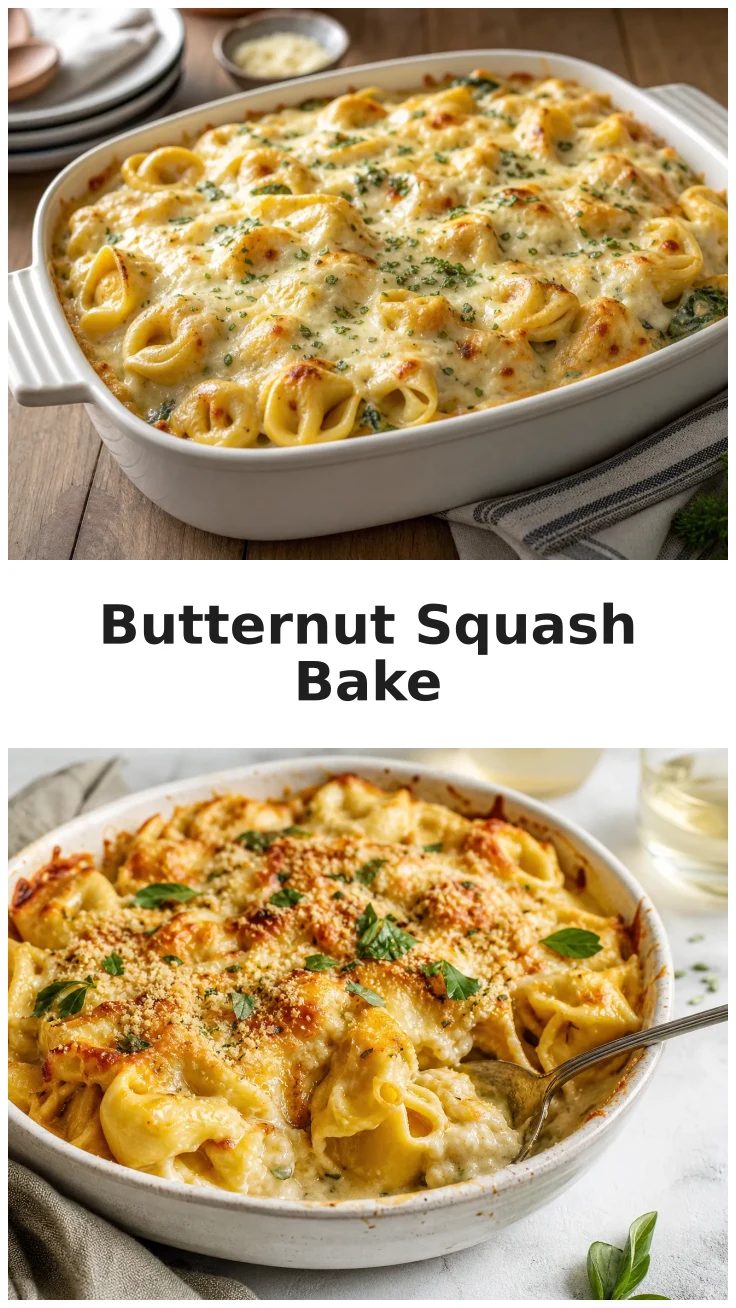 Creamy Butternut Squash Tortellini Bake Recipe Creamy Butternut Squash Tortellini Bake Recipe