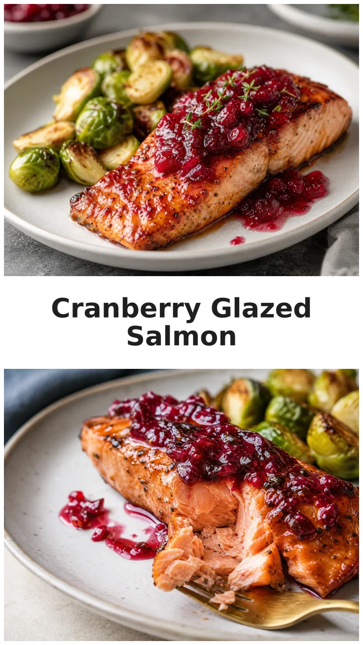Cranberry Glazed Salmon with Roasted Brussels Sprouts Recipe Cranberry Glazed Salmon with Roasted Brussels Sprouts Recipe