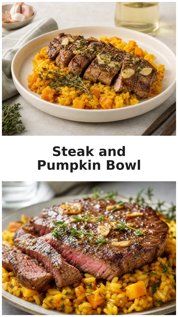 Savor Golden Garlic Butter Steak and Pumpkin Rice Bowls Savor Golden Garlic Butter Steak and Pumpkin Rice Bowls