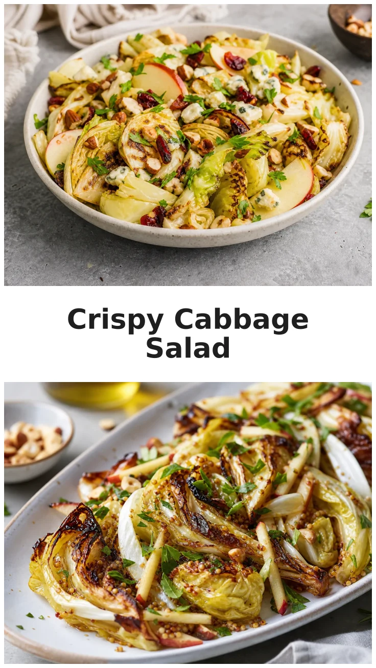 Crispy Roasted Cabbage Apple Crunch Salad Recipe