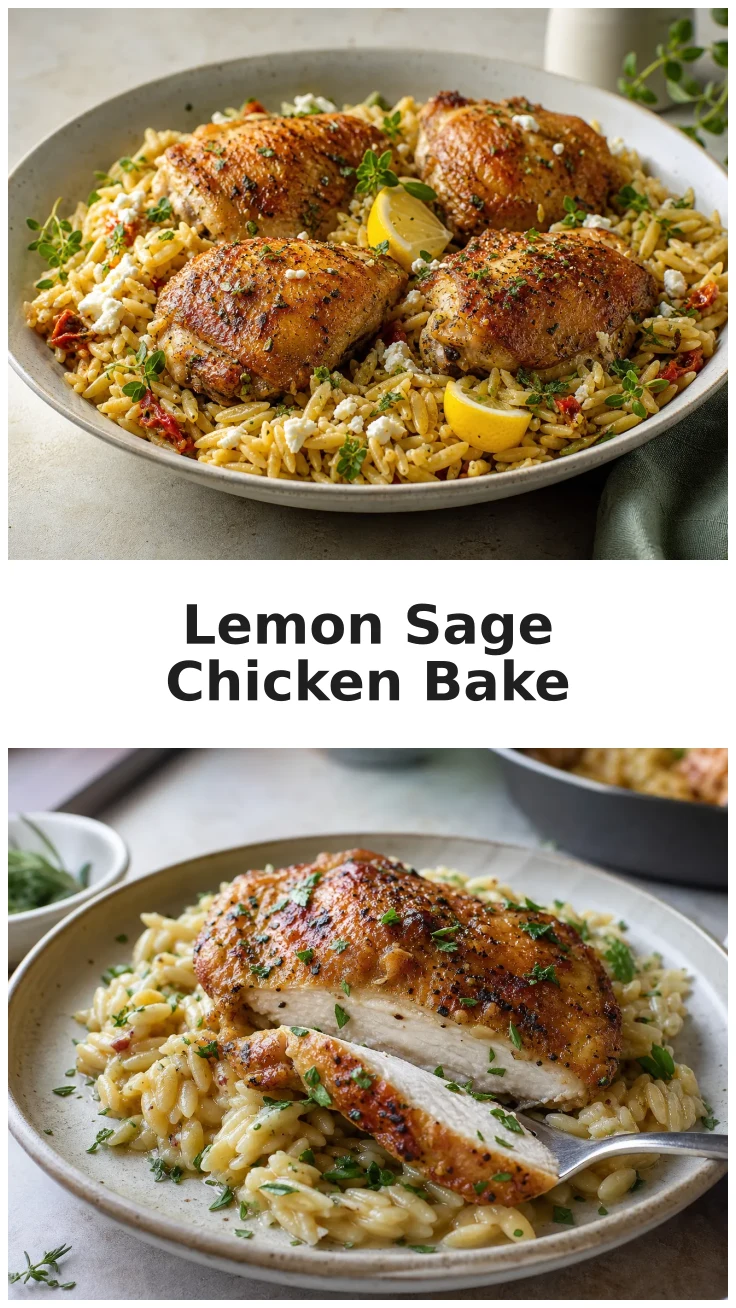 Golden Lemon Sage Chicken Orzo Bake Recipe for Cozy Dinners Golden Lemon Sage Chicken Orzo Bake Recipe for Cozy Dinners
