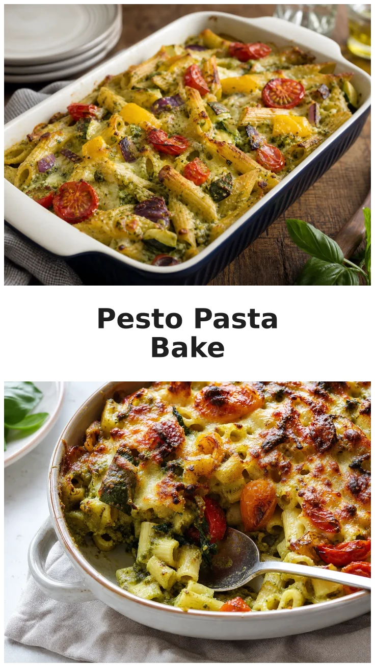 Golden Roasted Vegetable Pesto Pasta Bake Recipe Golden Roasted Vegetable Pesto Pasta Bake Recipe