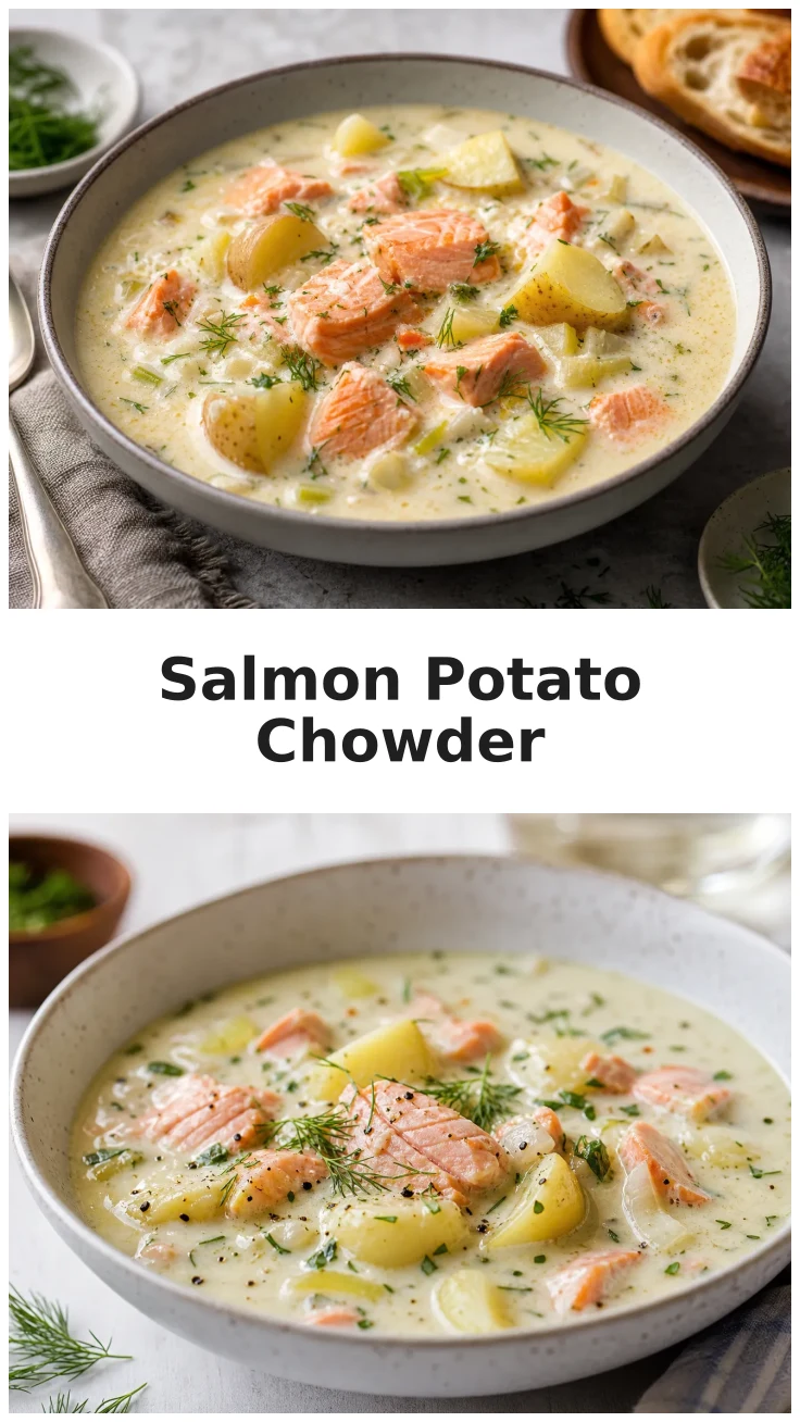 Creamy Lemon Garlic Salmon Potato Chowder Recipe Creamy Lemon Garlic Salmon Potato Chowder Recipe