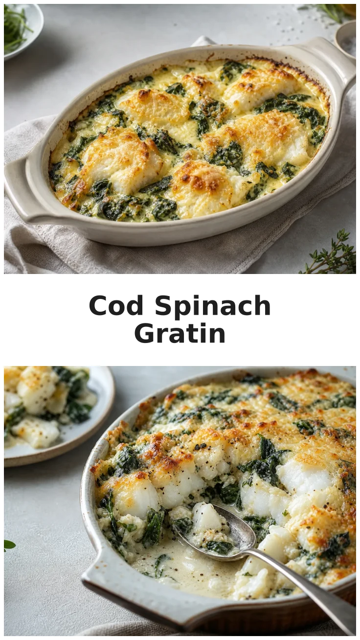 Delicious Golden Cod Spinach Parmesan Gratin Recipe Delicious Golden Cod Spinach Parmesan Gratin Recipe
