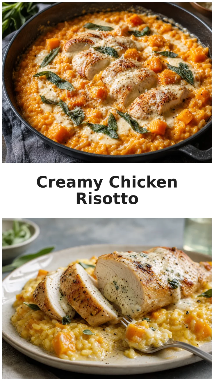 Creamy Parmesan Chicken and Pumpkin Risotto Skillet Recipe Creamy Parmesan Chicken and Pumpkin Risotto Skillet Recipe