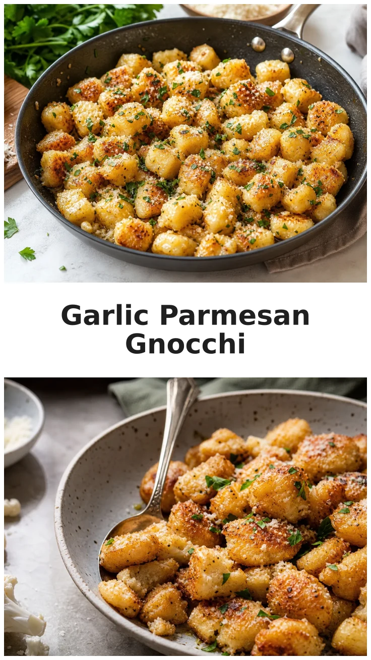 Savor the Golden Garlic Parmesan Cauliflower Gnocchi Skillet