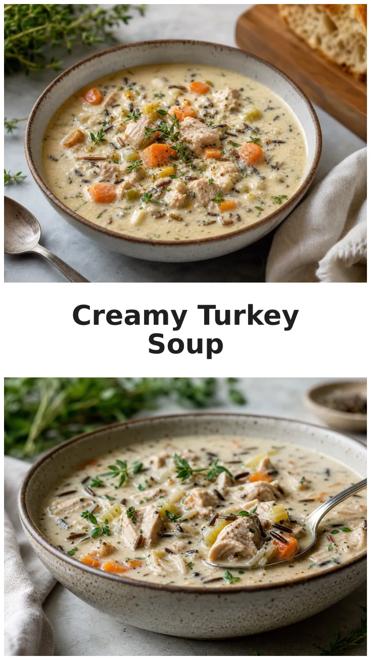 Creamy Garlic Herb Turkey and Wild Rice Soup for Cozy Nights Creamy Garlic Herb Turkey and Wild Rice Soup for Cozy Nights