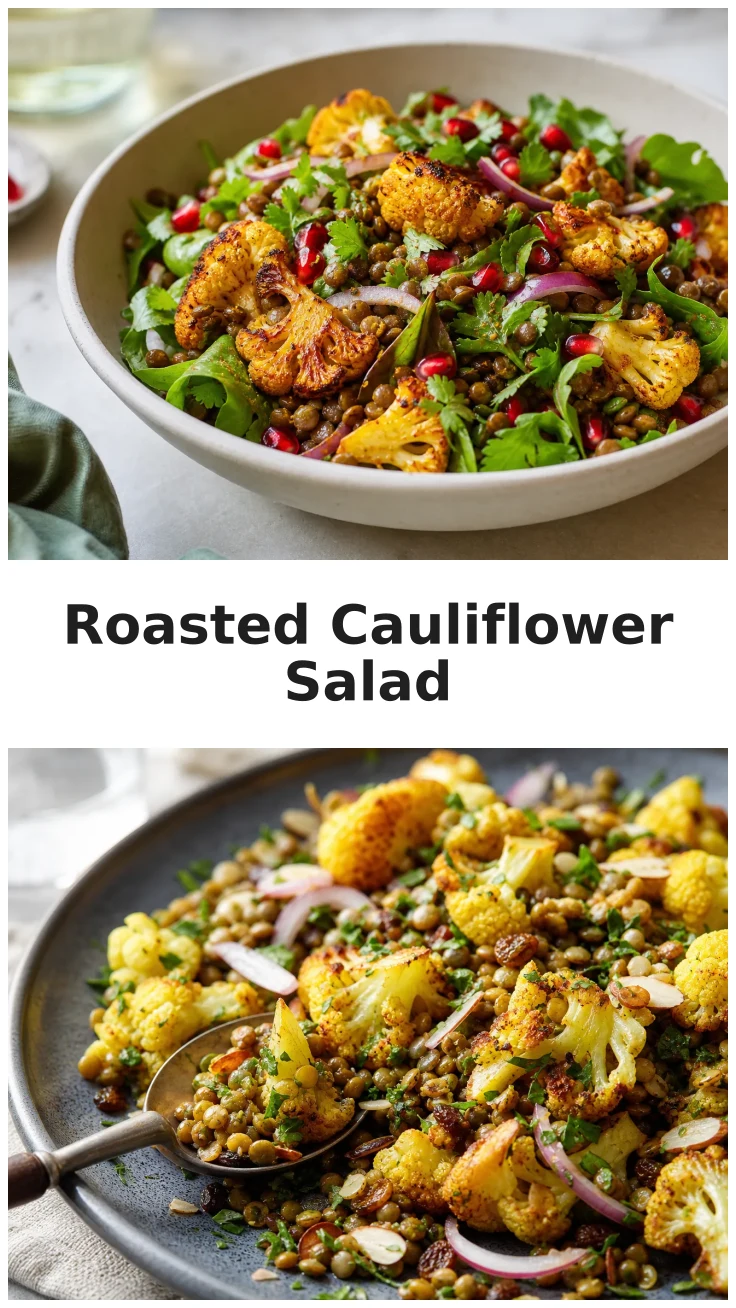 Golden Garlic Roasted Cauliflower Lentil Salad Recipe Golden Garlic Roasted Cauliflower Lentil Salad Recipe