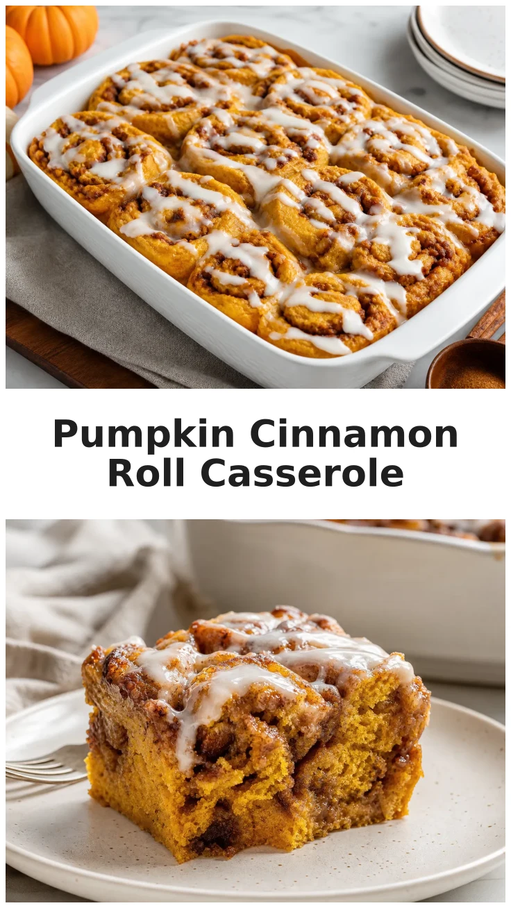 Golden Pumpkin Cinnamon Roll Casserole for Cozy Mornings Golden Pumpkin Cinnamon Roll Casserole for Cozy Mornings