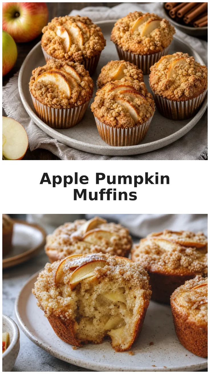 Delicious Soft Apple Pumpkin Streusel Muffins Recipe