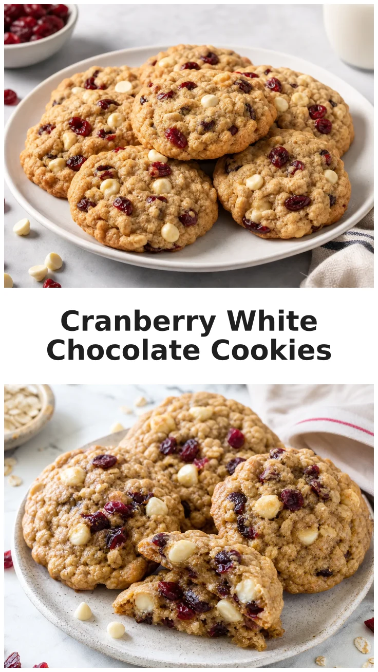 Soft Cranberry White Chocolate Oatmeal Cookies Recipe Soft Cranberry White Chocolate Oatmeal Cookies Recipe