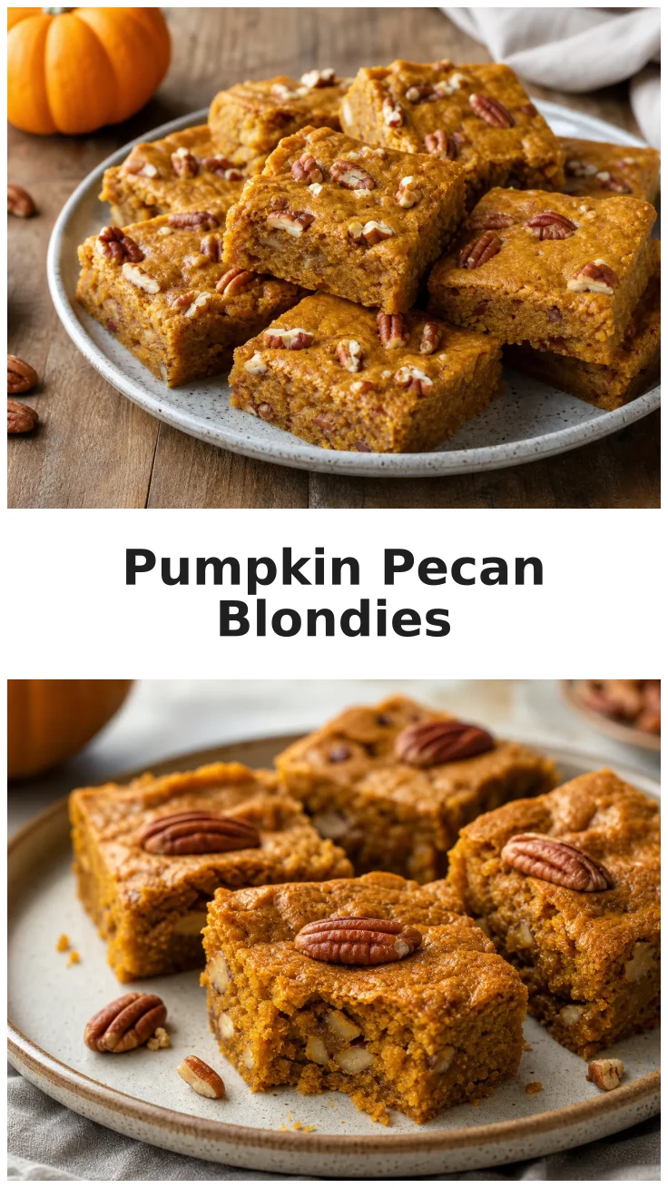 Soft Pumpkin Pecan Blondies for Fall Celebrations