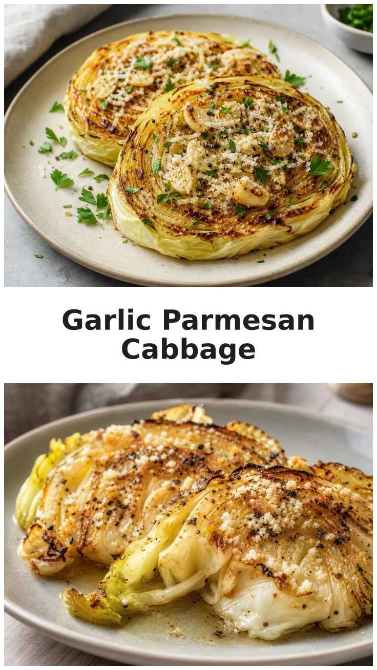 Golden Garlic Parmesan Style Cabbage Steaks Recipe Golden Garlic Parmesan Style Cabbage Steaks Recipe