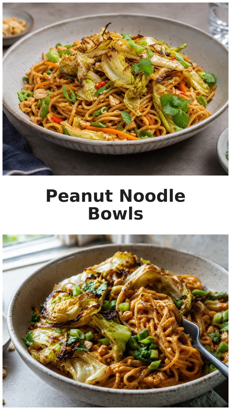 Crispy Roasted Cabbage Peanut Noodle Bowls Recipe