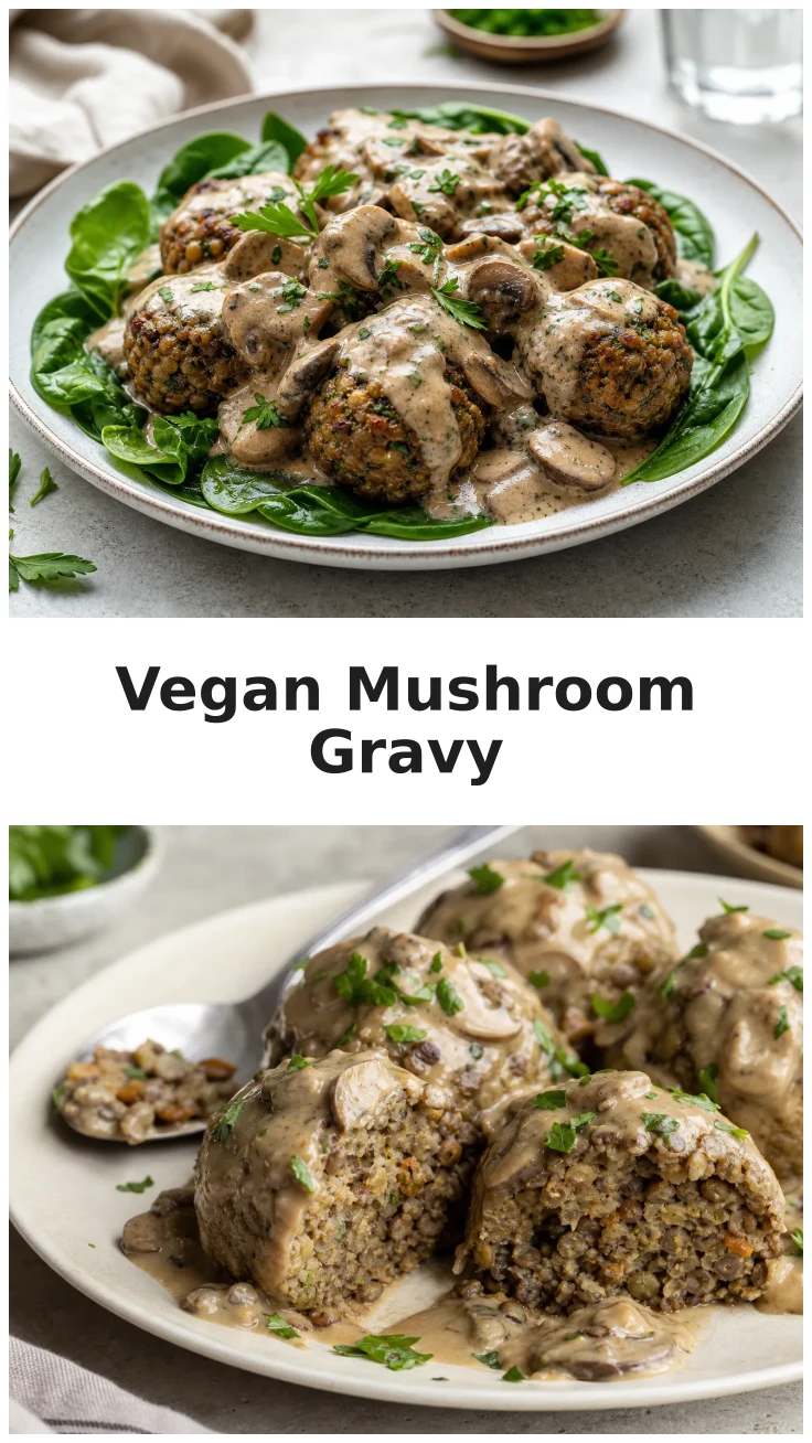 Creamy Vegan Mushroom Gravy Lentil Meatballs Recipe Creamy Vegan Mushroom Gravy Lentil Meatballs Recipe