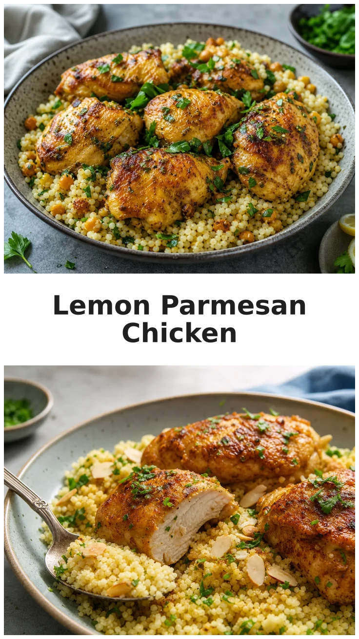 Lemon Parmesan Chicken Couscous Skillet Recipe for Easy Weeknight Dinners