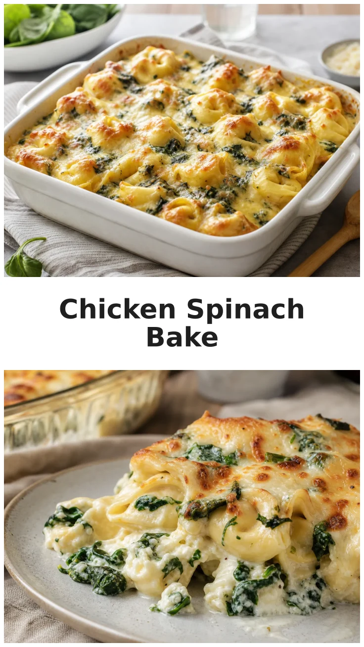 Creamy Chicken Spinach Tortellini Bake for Cozy Nights