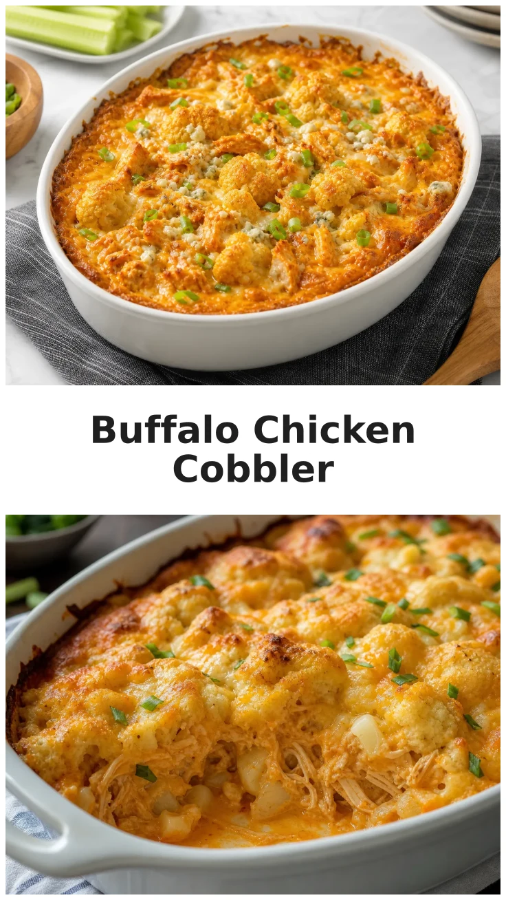 Cheesy Buffalo Chicken Cauliflower Cobbler Recipe for Dinner