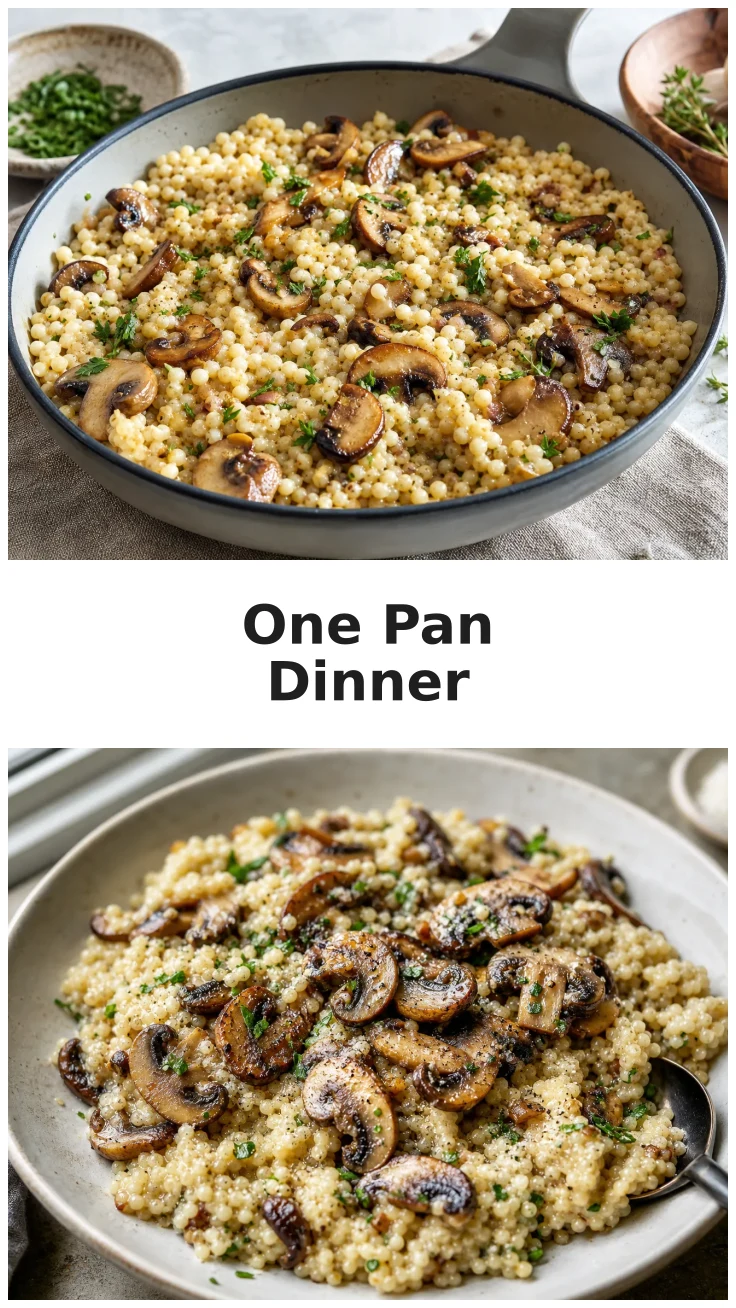 Garlic Butter Mushroom Couscous Skillet Recipe for Dinner Garlic Butter Mushroom Couscous Skillet Recipe for Dinner