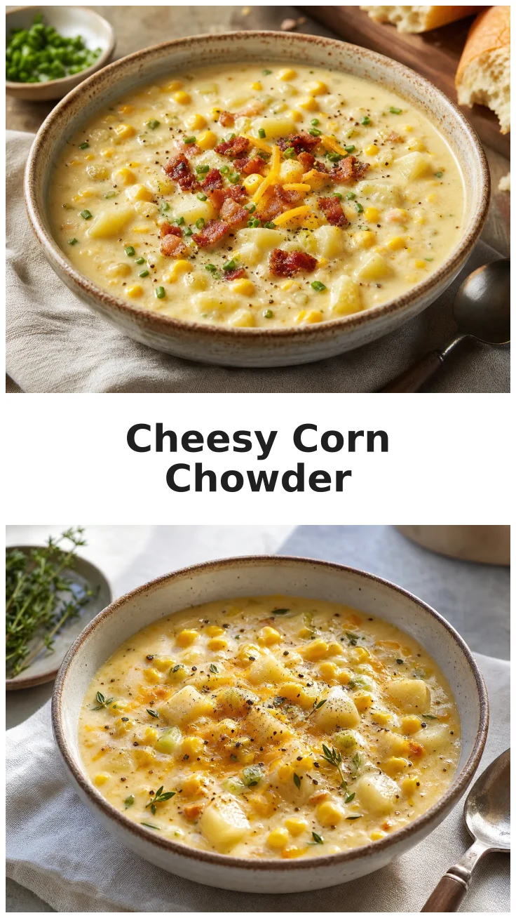 Delicious Cheesy Corn and Potato Chowder Recipe Delicious Cheesy Corn and Potato Chowder Recipe