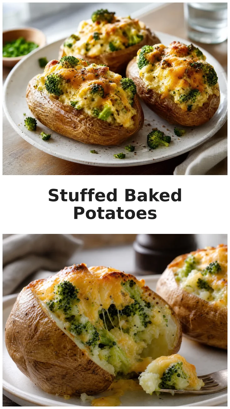 Delicious Broccoli Cheddar Stuffed Baked Potatoes Recipe Delicious Broccoli Cheddar Stuffed Baked Potatoes Recipe