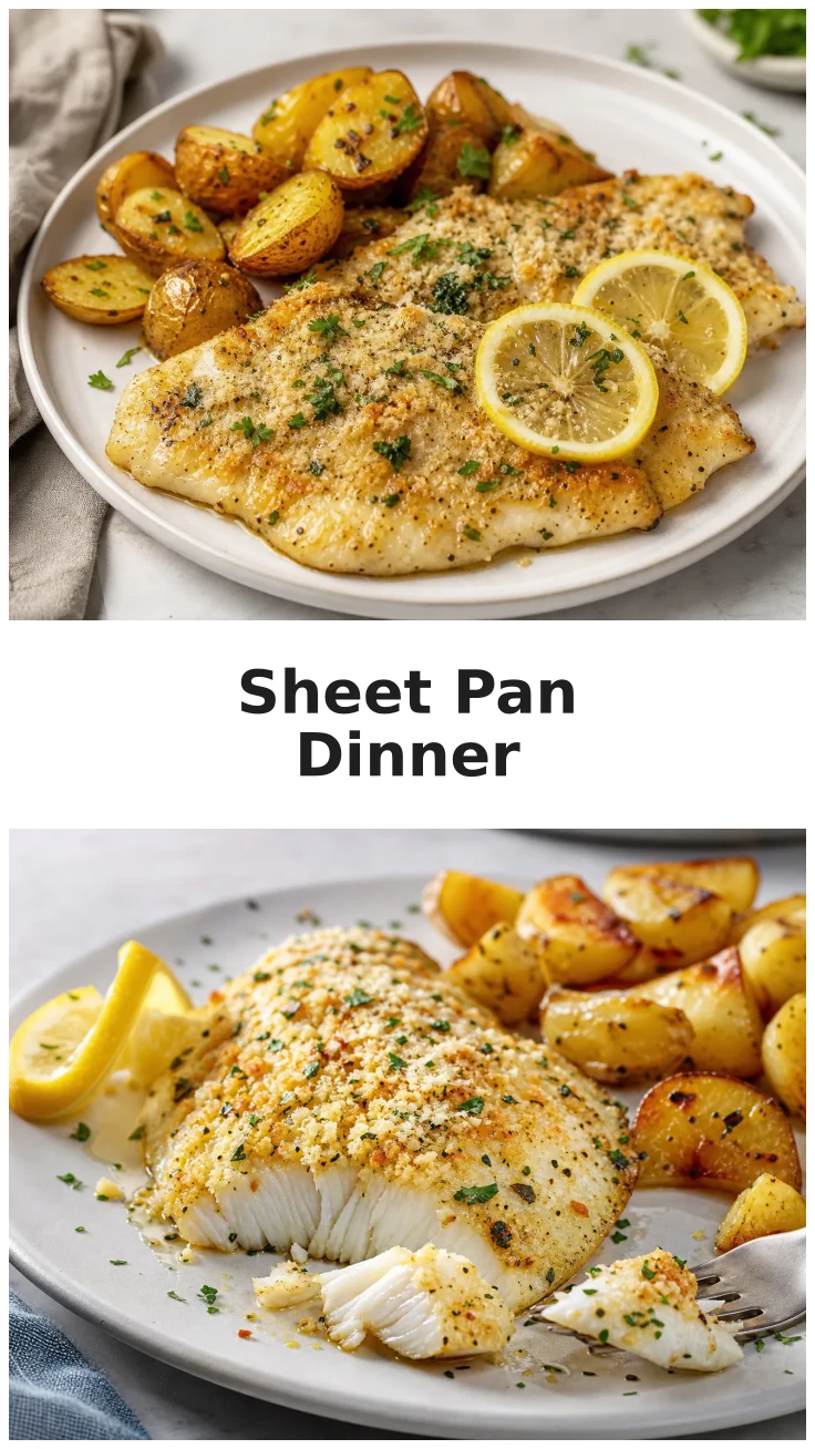 Lemon Parmesan Tilapia and Potato Sheet Pan Dinner Lemon Parmesan Tilapia and Potato Sheet Pan Dinner