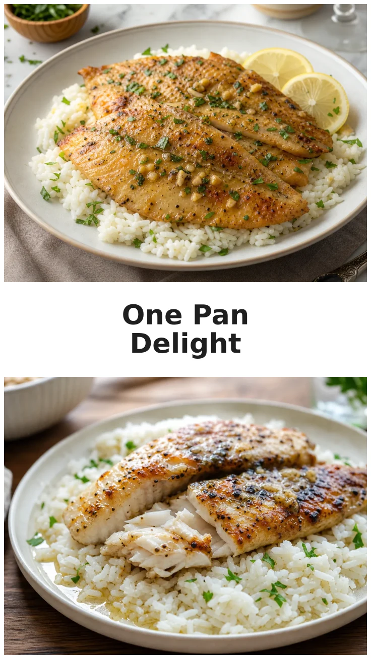 Garlic Butter Tilapia Rice Skillet Recipe for Easy Dinner Garlic Butter Tilapia Rice Skillet Recipe for Easy Dinner
