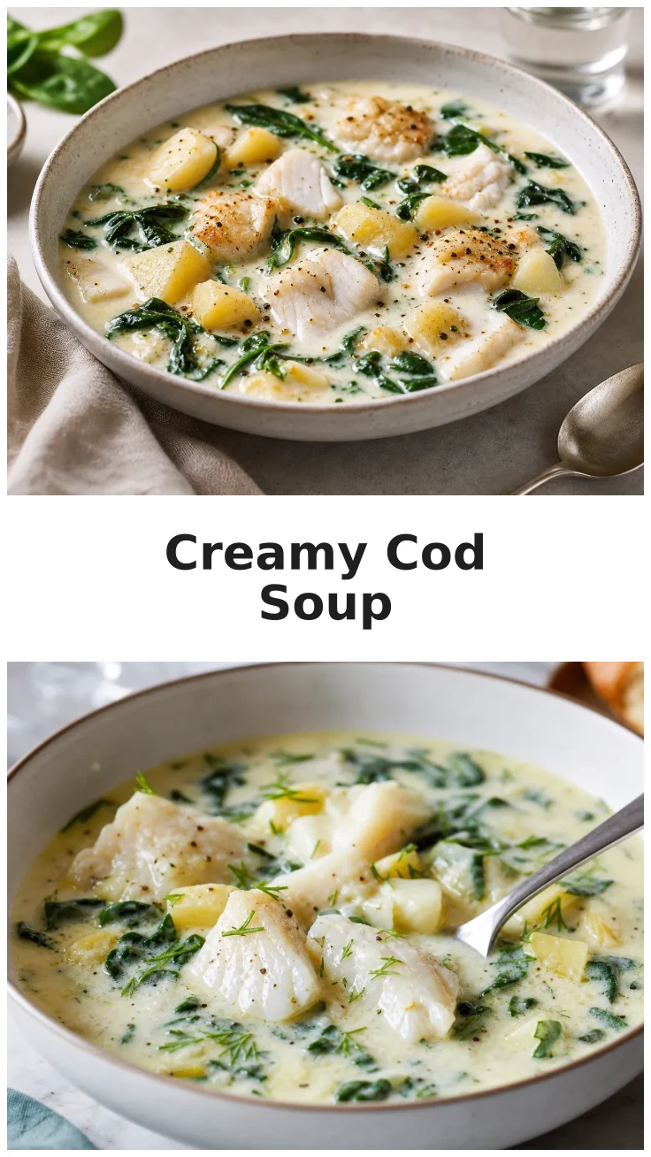 Creamy Cod and Spinach Potato Soup Recipe Creamy Cod and Spinach Potato Soup Recipe