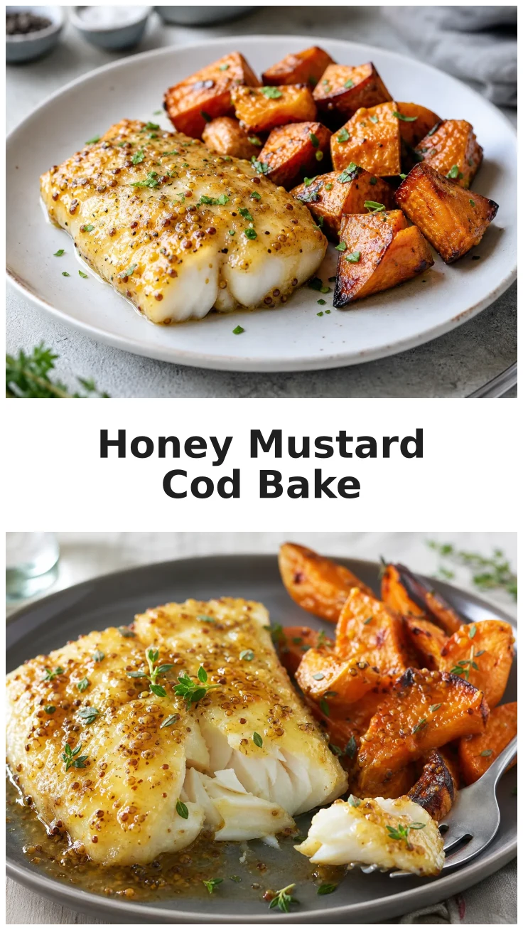 Honey Mustard Cod and Sweet Potato Bake Recipe Honey Mustard Cod and Sweet Potato Bake Recipe