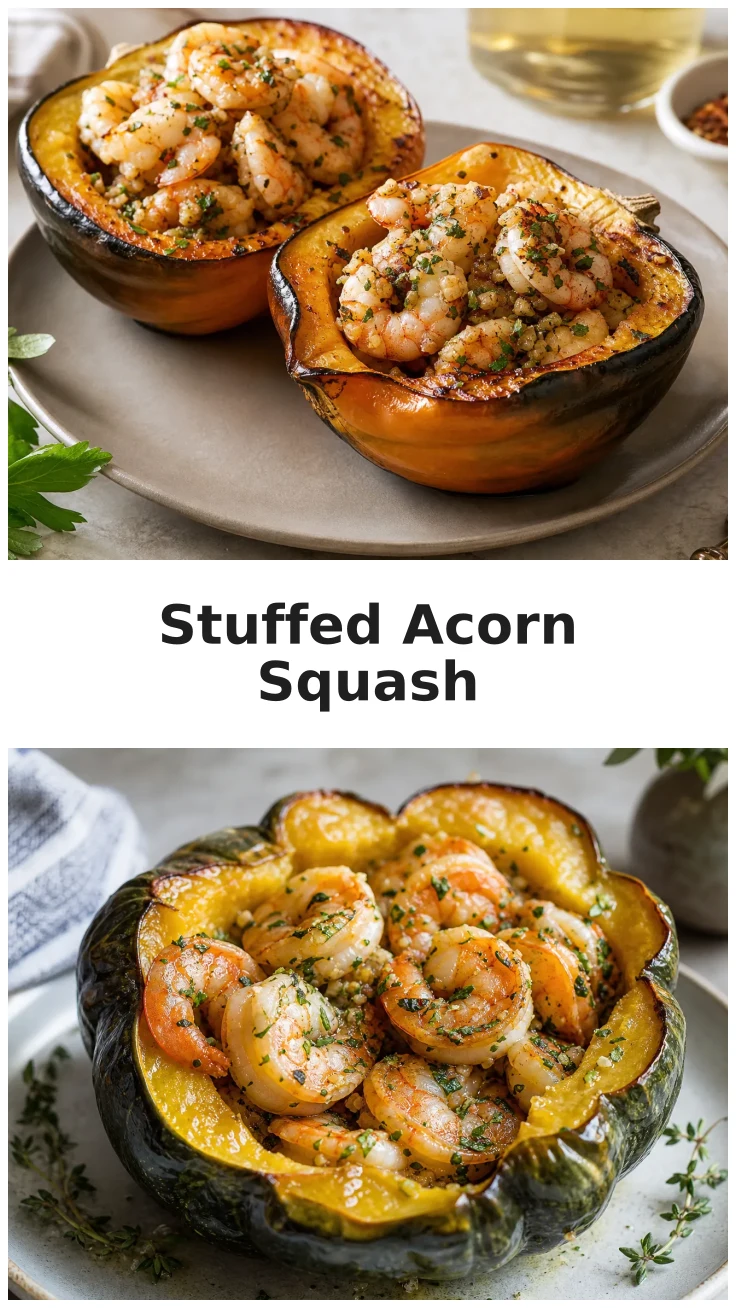 Garlic Herb Shrimp Stuffed Acorn Squash Recipe Garlic Herb Shrimp Stuffed Acorn Squash Recipe