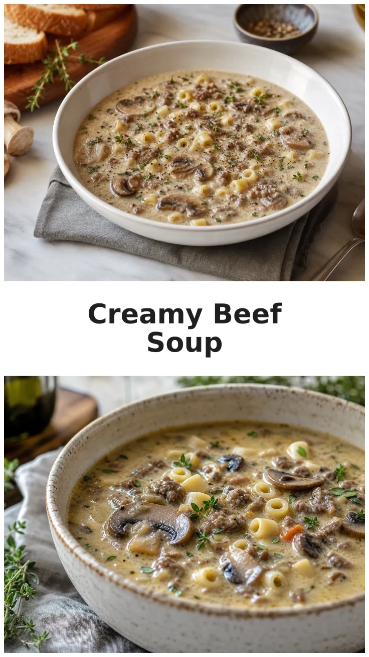 Creamy Beef Mushroom Ditalini Soup to Warm Your Soul