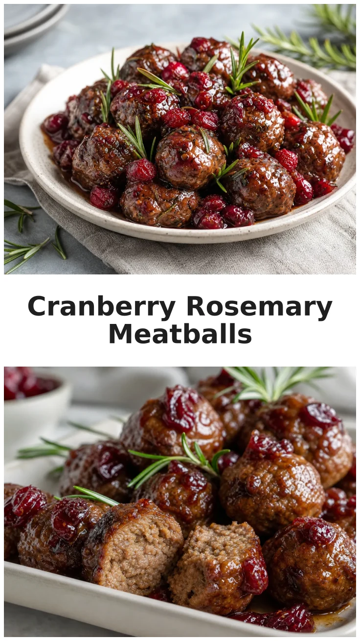 Cranberry Rosemary Beef Meatballs for Festive Gatherings Cranberry Rosemary Beef Meatballs for Festive Gatherings