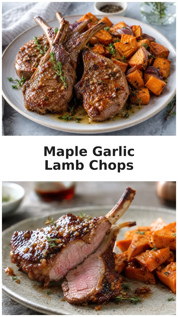 Maple Garlic Lamb Chops with Roasted Sweet Potatoes Maple Garlic Lamb Chops with Roasted Sweet Potatoes