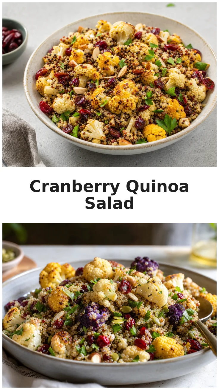 Roasted Cauliflower Cranberry Quinoa Salad Recipe Roasted Cauliflower Cranberry Quinoa Salad Recipe