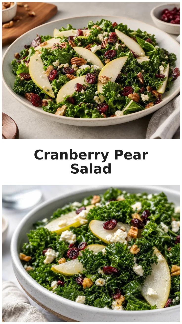 Cranberry Pear Kale Salad for Festive Gatherings Cranberry Pear Kale Salad for Festive Gatherings
