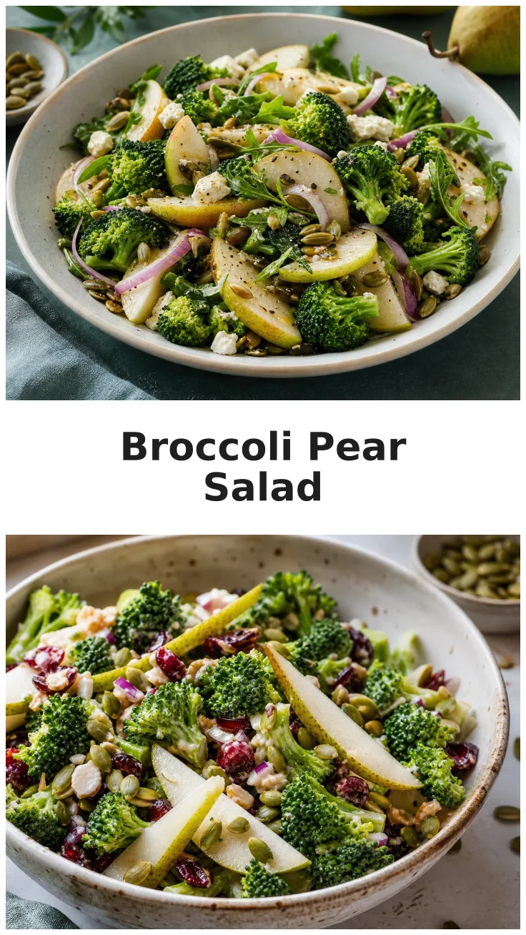 Broccoli Pear Pepita Crunch Salad for Fresh Flavor Broccoli Pear Pepita Crunch Salad for Fresh Flavor