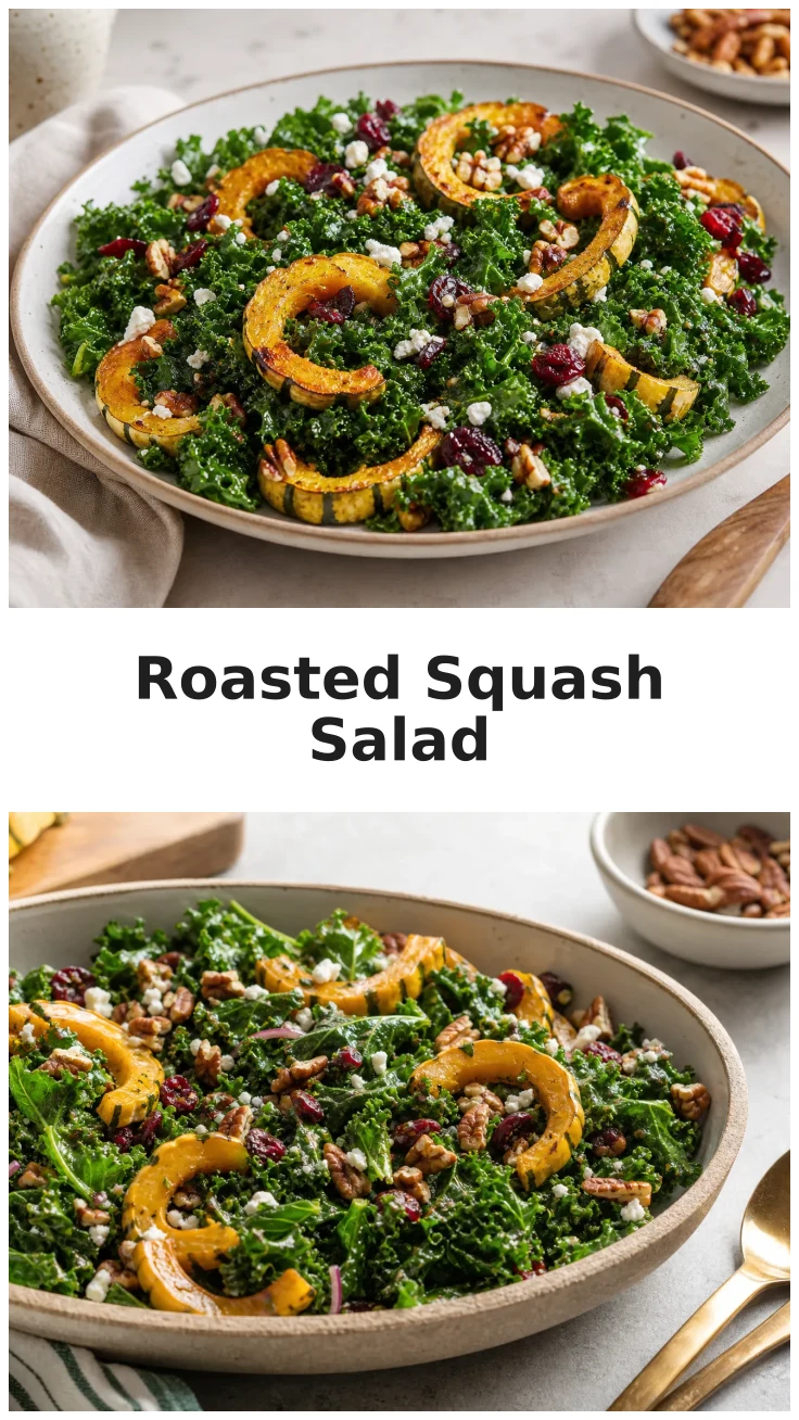 Delicious Roasted Delicata Squash Kale Salad Recipe