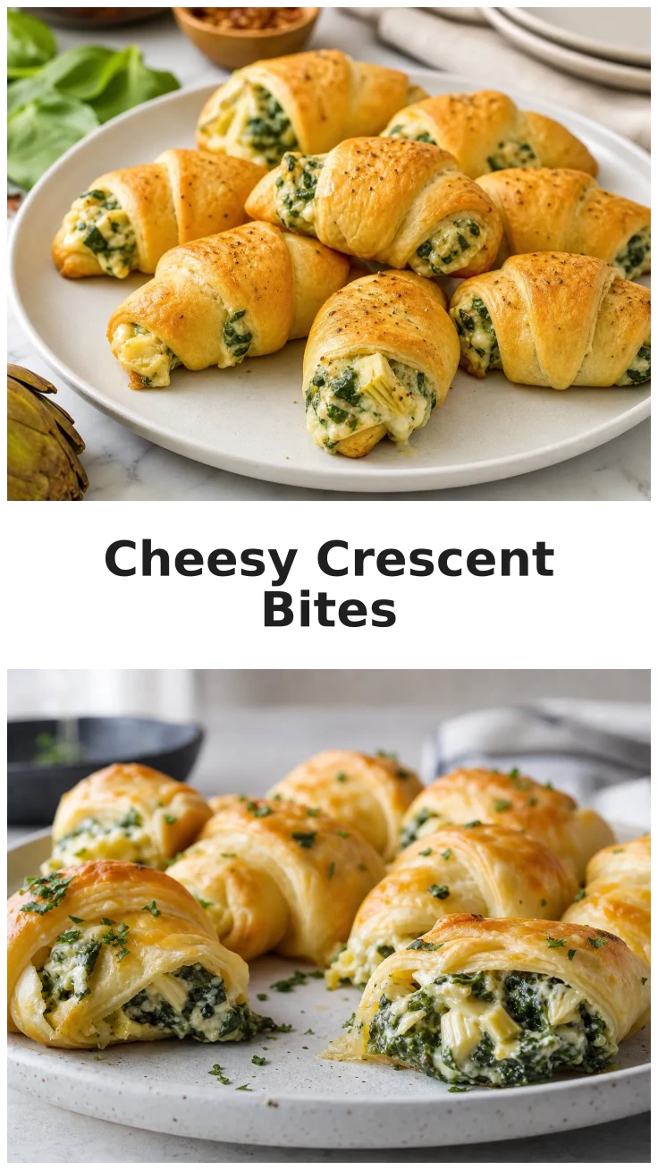 Cheesy Spinach Artichoke Crescent Bites for Your Next Gathering Cheesy Spinach Artichoke Crescent Bites for Your Next Gathering