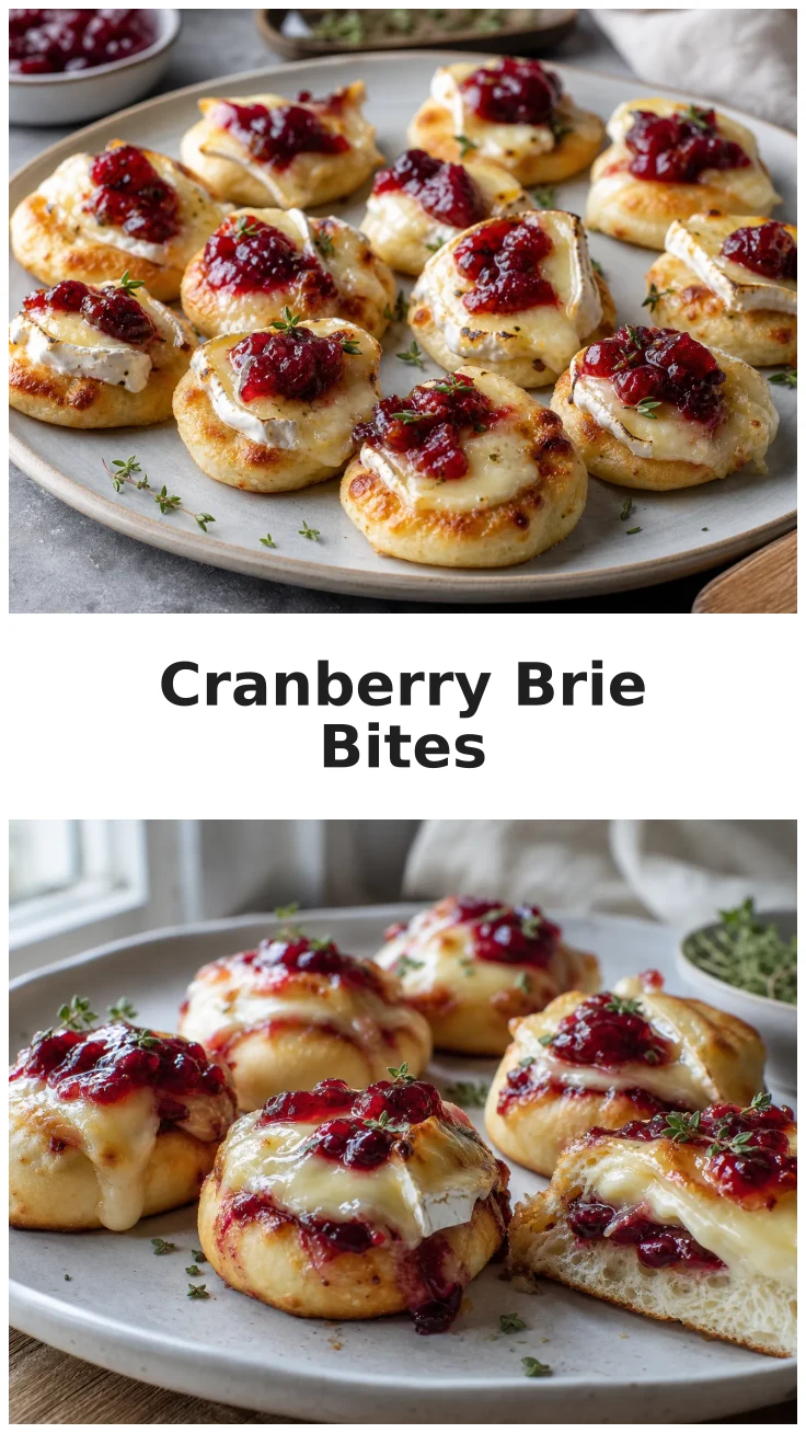Cranberry Brie Pizza Bites for Holiday Gatherings