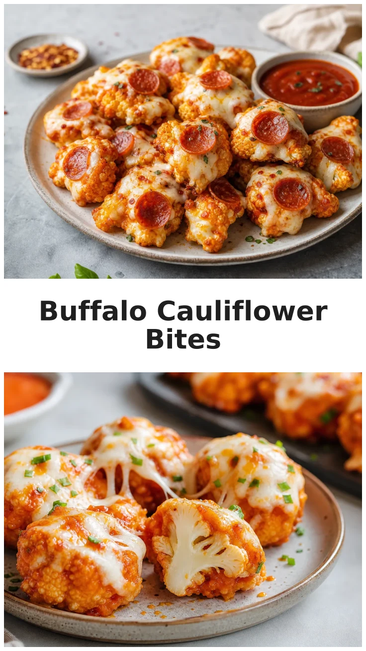Spicy Buffalo Cauliflower Pizza Bites for Game Day Spicy Buffalo Cauliflower Pizza Bites for Game Day